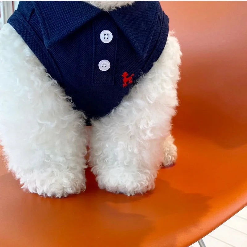 Summer Polo Shirt for Dogs Puppy Clothes Bichon Frise Chihuahua Stripe Dog Sweatshirt Dog Cooling Vest for Small and Medium Dogs