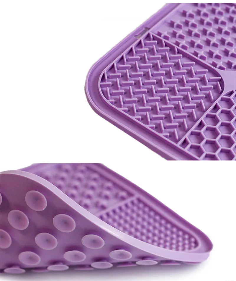 Pet Placemat Cat Slow Feeding Mat Dog Lick Mats Silicone Pets Eating Slowly Food Pad Cats Dogs Distracted Licking Plate Cutlery