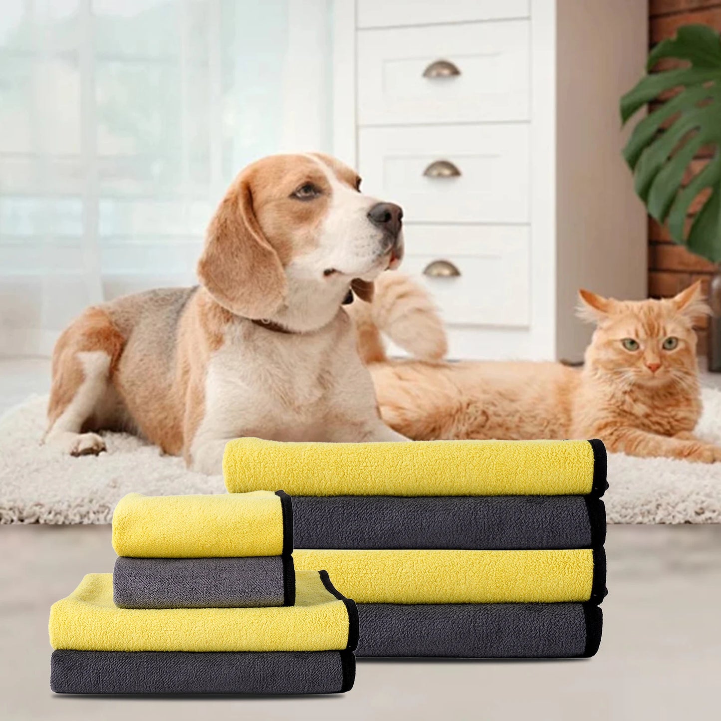 Pet Quick Dry Dog Cat Absorbent Towel Microfiber Cat Dog Bath Towel Convenient Clean Towel Dog Bathrobe Blanket Pet Supplies