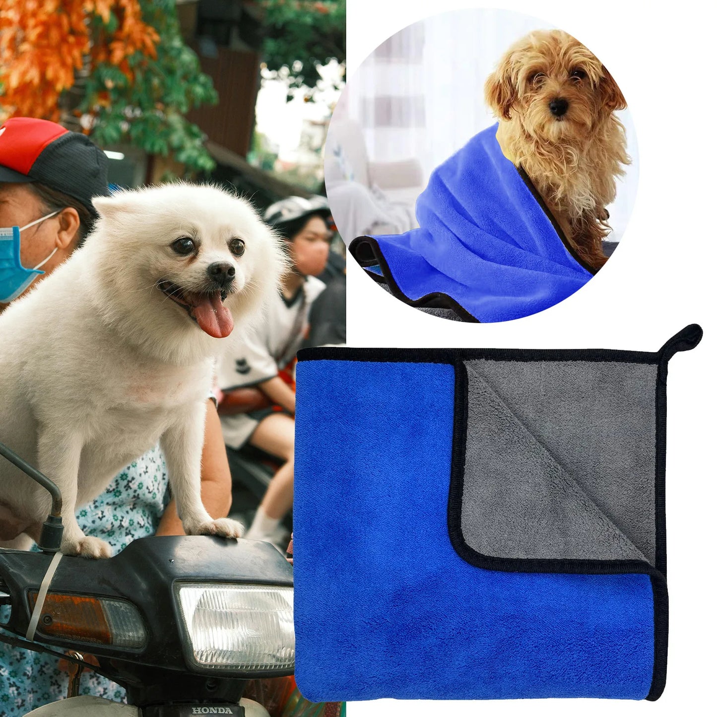 1pc 60*30cm Soft Pet Towel Quick-Absorbent Dog Bath Towel Pet Bathrobe to Keep Your Pet’S Fur Dry Quickly Absorbent Blanket