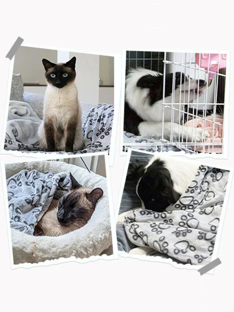 Soft Fluffy Pet Blanket Warm and Comfortable Cat Dog Bathrobe Flannel Pet Sleeping Blanket Machine Washable Dog Towel Cat Towels