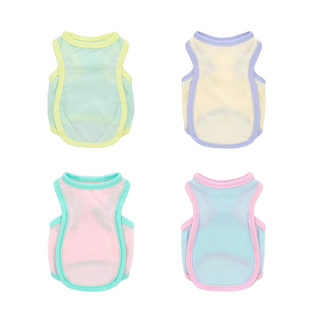 Dog Cool Summer Vest Cool Clothes Breathable Cooling Pet Ice Silk Solid Color Vest Cat and Dog Universal