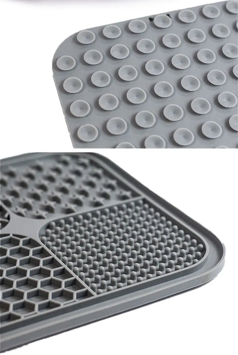 Pet Placemat Cat Slow Feeding Mat Dog Lick Mats Silicone Pets Eating Slowly Food Pad Cats Dogs Distracted Licking Plate Cutlery