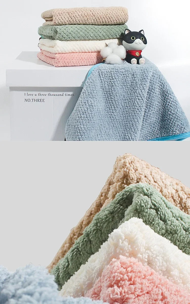 JUSTINLAU Pets Bath Towel Superfine Fiber Pets Fast Drying Towels Absorbent Dogs Cats Blanket Bathrobe Pets Cleaning Accessories