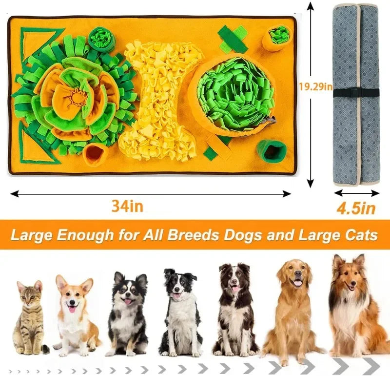 Large Snuffle Mat for Dogs Pet Interactive Training and Stress Relief Sniff  Feeding Mat Slow Feeder Dog Treat Mat Dog Toys
