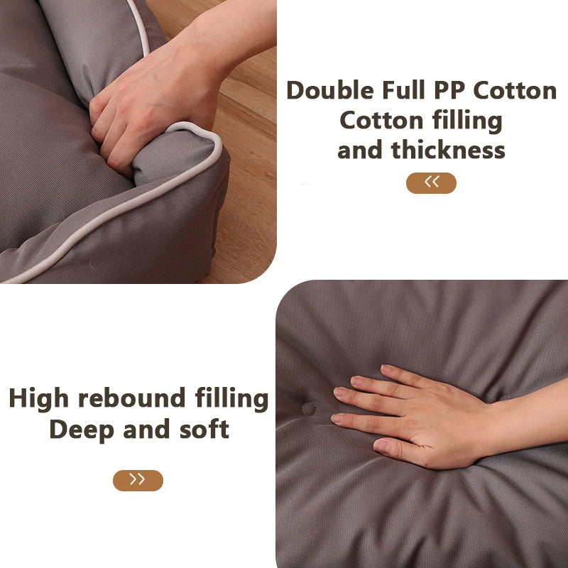 Waterproof Dog Bed 600D Oxford Pet Dogs Beds for All Seasons Thickened PP Cotton Filling Bite-resistant Pet Mat Dog Accessories