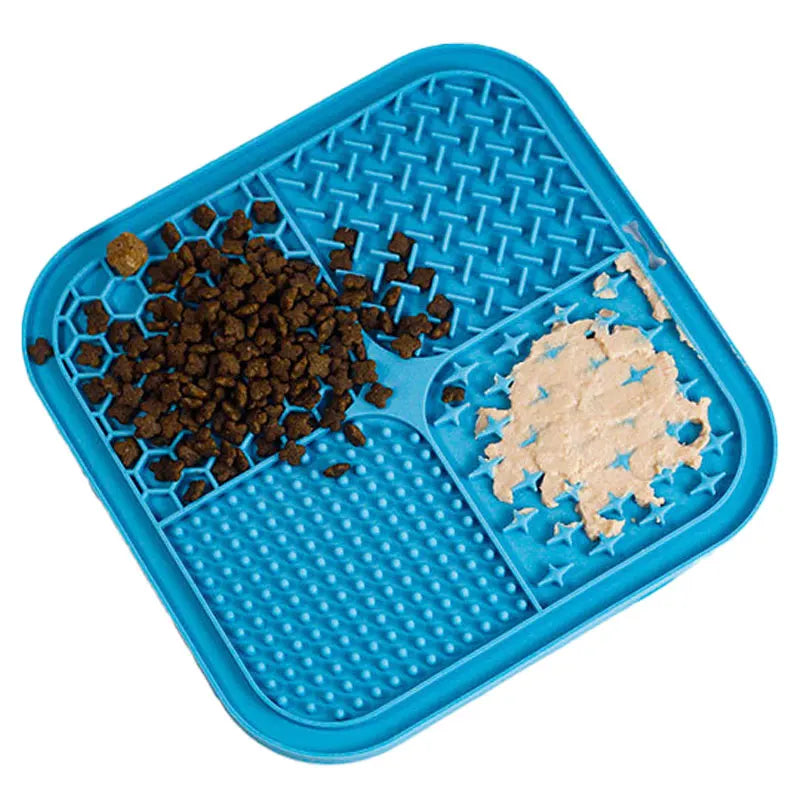 Pet Placemat Cat Slow Feeding Mat Dog Lick Mats Silicone Pets Eating Slowly Food Pad Cats Dogs Distracted Licking Plate Cutlery