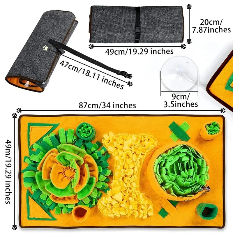 Large Snuffle Mat for Dogs Pet Interactive Training and Stress Relief Sniff  Feeding Mat Slow Feeder Dog Treat Mat Dog Toys