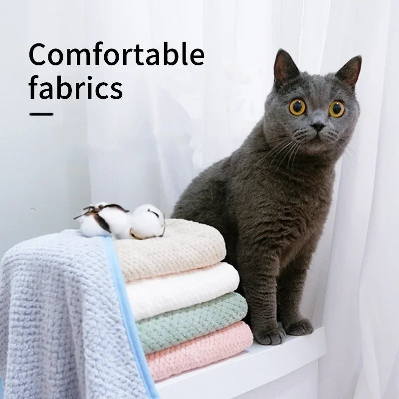 JUSTINLAU Pets Bath Towel Superfine Fiber Pets Fast Drying Towels Absorbent Dogs Cats Blanket Bathrobe Pets Cleaning Accessories