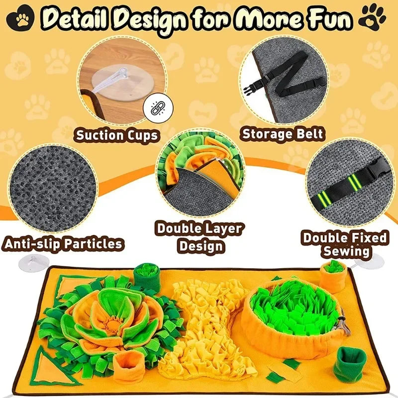 Large Snuffle Mat for Dogs Pet Interactive Training and Stress Relief Sniff  Feeding Mat Slow Feeder Dog Treat Mat Dog Toys